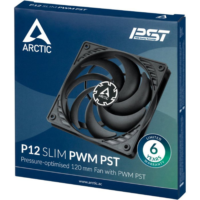 Arctic P12 Slim PWM PST 12 cm Negro
